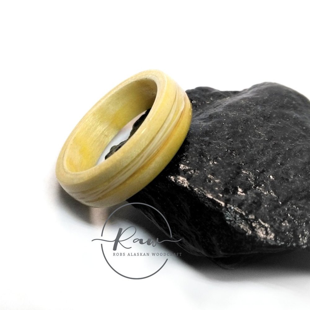 Aspen and Alaskan Moose Hair Bentwood Ring